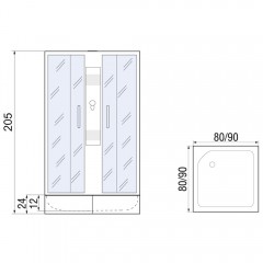 Душевая кабина River Quadro 80/24 МТ Б/К
