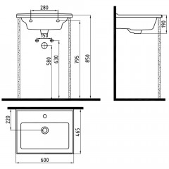 Раковина Bien Neptun NPLK06001FD1W5000