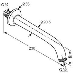 Кронштейн для верхнего душа Kludi Freshline 623540500