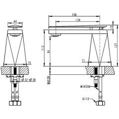 Смеситель для раковины Bravat Diamond F118102C-1-RUS