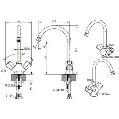 Смеситель для раковины Bravat Duo 7F7133186CP-RUS