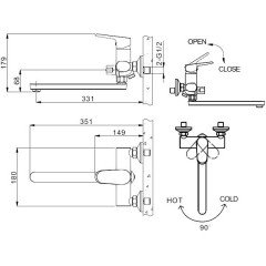 Смеситель универсальный Bravat Pure F6105161C-01A