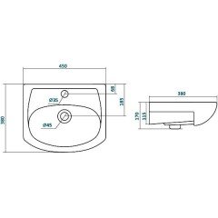 Раковина мебельная Santek Азов 45 1.WH11.2.449