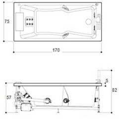 Ванна акриловая Jacuzzi Sharp 75 SX