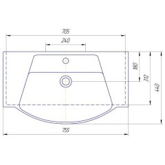 Раковина мебельная Kirovit Монро 75