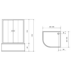 Душевая кабина Aqualux AQ-4070GF (Wh) Giro