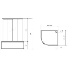 Душевая кабина Aqualux AQ-40700GF (Wh) Giro