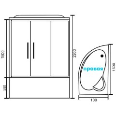 Душевая кабина Royal Bath RB150ALP-C R