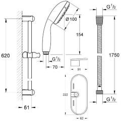 Набор для ванной комнаты Grohe Eurostyle 124416