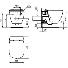 Инсталляция Geberit Duofix UP320 111.300.00.5 + унитаз Ideal Standard Tesi AquaBlade T007901 с сиденьем