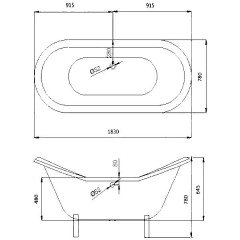 Ванна чугунная Magliezza Julietta WH 183x78