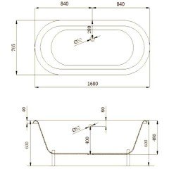 Ванна чугунная Magliezza Patricia RAL WH 168x76,5