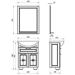 Комплект мебели ASB-Woodline Бергамо 65 белый массив ясеня