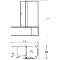 Ванна акриловая Gemy G8040 B R