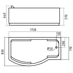 Ванна акриловая Gemy G9010 K R