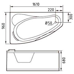 Ванна акриловая Gemy G9046 K L