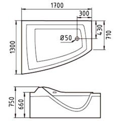 Ванна акриловая Gemy G9056 K L