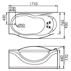 Ванна акриловая Gemy G9072 K L