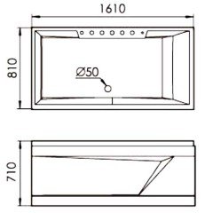 Ванна акриловая Gemy G9075 K R