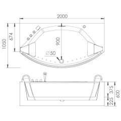 Ванна акриловая Gemy G9079