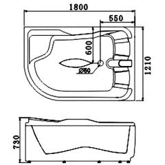 Ванна акриловая Gemy G9083 K R