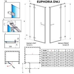 Душевая дверь Radaway Euphoria DWJ 130 383017-01L