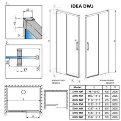 Душевая дверь Radaway Idea DWJ 100 387014-01-01R