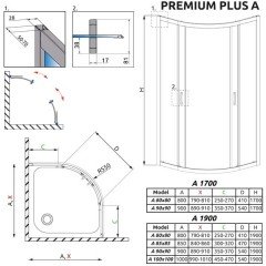 Душевой угол Radaway Premium Plus A 80x80x190 30413-01-06N