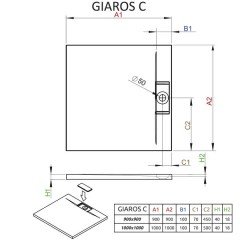 Поддон из литьевого мрамора Radaway Giaros C 100 M3GRC1010