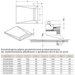 Душевая плита Radaway RadaDrain 5DLB0908A/5R055B