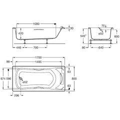 Ванна акриловая Roca BeCool 170x80 ZRU9302852