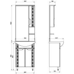 Комплект мебели ASB-Mebel Алекса 70 белый/золото