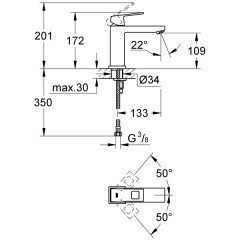 Смеситель для раковины Grohe Eurocube 23446000