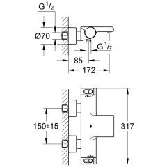 Смеситель для ванны Grohe Grohtherm 2000 New 34174001 с термостатом