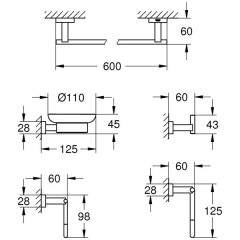 Набор аксессуаров Grohe Essentials Cube 40758001