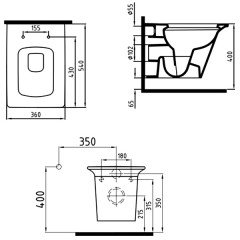 Унитаз подвесной Bien Lotus 14KAP5401 (LTKA054GMVP0W3000) безободковый