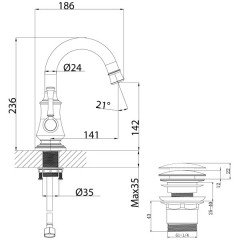 Смеситель для раковины Lemark Peretto LM6307RB