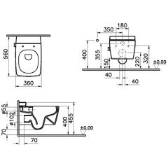 Унитаз подвесной VitrA Metropole 7672B003-1687 Rim-ex с биде и смесителем