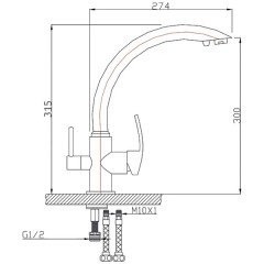 Смеситель для кухни Bennberg 20F5050 Quartz