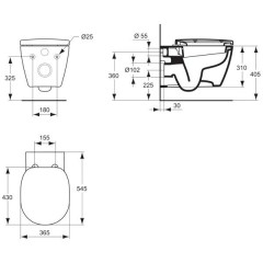 Инсталляция с унитазом Ideal Standard W880101 (W3710AA+E803501+E712701)