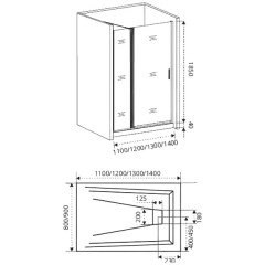 Душевая дверь GooDDooR Fantasy WTW-120-F-CH