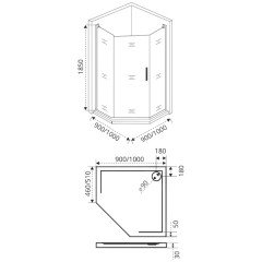 Душевое ограждение GooDDooR Fantasy PNT-90-F-CH