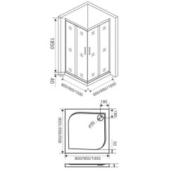 Душевое ограждение GooDDooR Jazze CR-80-G-BR