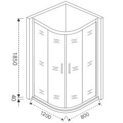 Душевое ограждение GooDDooR Latte R-120-C-WE