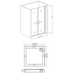 Душевая дверь GooDDooR Pandora SD-90-T-CH