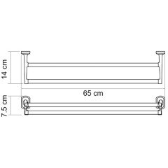 Полотенцедержатель двойной WasserKRAFT Oder K-3040
