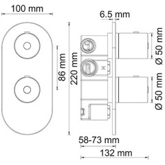 Смеситель для ванны встраиваемый WasserKRAFT Berkel 4833 Thermo