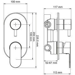 Смеситель для ванны встраиваемый WasserKRAFT Dinkel 5871