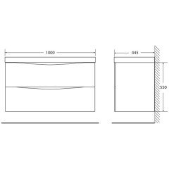 Тумба под раковину BelBagno Marino 100 nero lucido MARINO-1000-2C-SO-NL-P