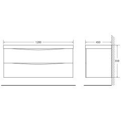 Тумба под раковину BelBagno Marino 120 bianco lucido MARINO-1200-2C-SO-BL-P